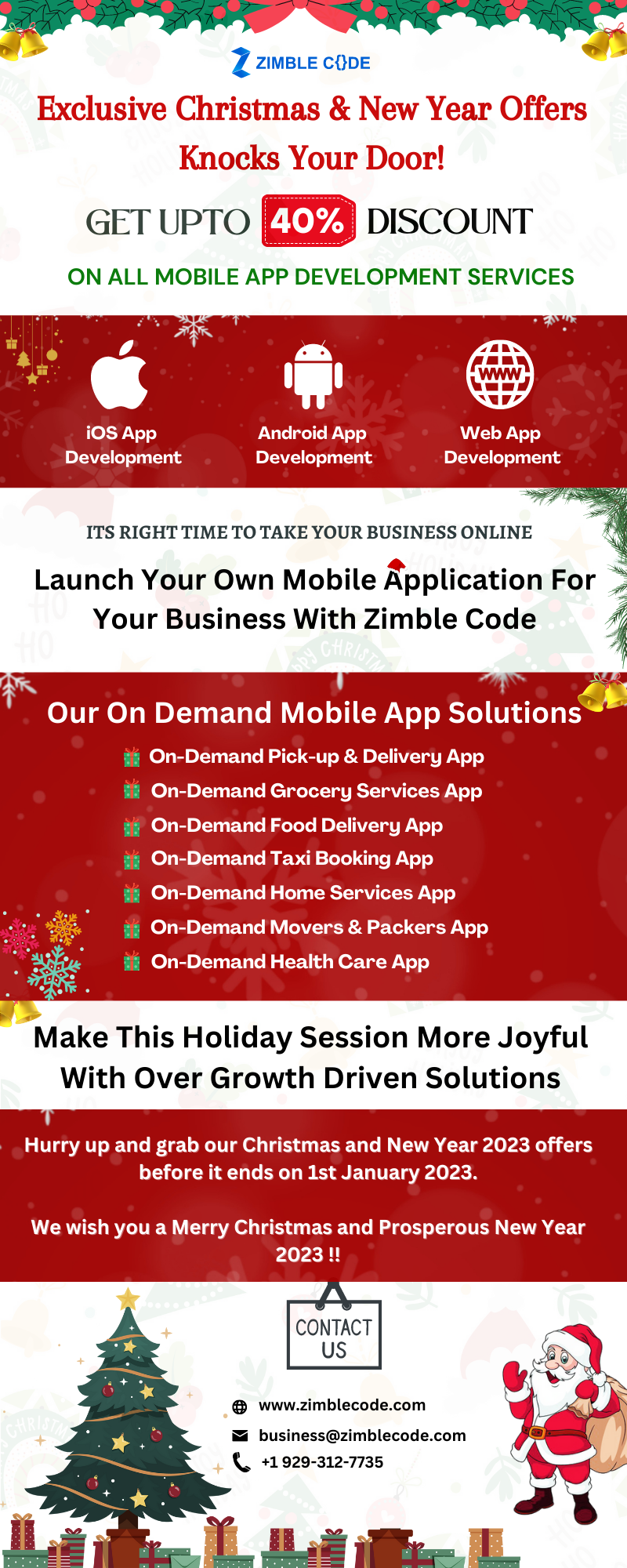 Christmas & New year Offers on mobile app development | Zimble Code